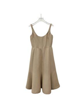 Valentino Brown Wool Sleeveless Slip Dress